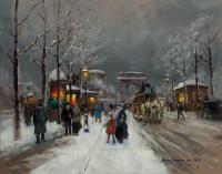 Edouard Cortes - Arc de Triomphe, Neige